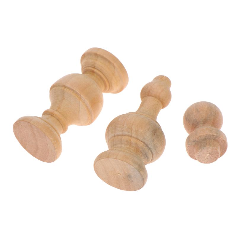 4 Bucăți Balustri Mici din Lemn Masiv pentru Pod Pentru Decor Acasă Proiecte Artizanale Stabilizatori de Mobilier Artizanat din Lemn Dining