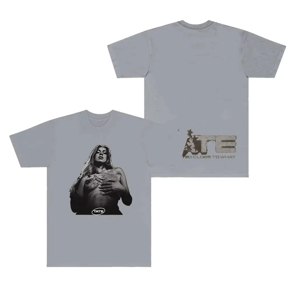 Tate McRae Onmyhands Baumwoll-T-Shirts So Close To What Merch T-Shirt Cosplay Print Damen Herren Mode Übergroßes hochwertiges weiches T-Shirt