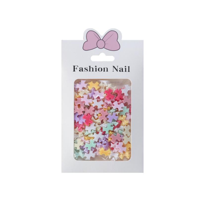 100Pcs/Bag Mini Bow 3D Cute Nail Art Decorations Bowknot Ornament Shiny Nail Charm Jewelry Diy Resin Nail Accessories Flat Back