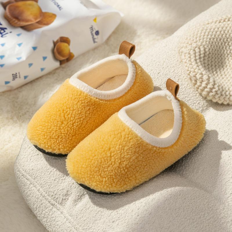 Kinder Baumwollpantoffeln Baby Junge Niedlich Indoor Zuhause Boden Socken Schuhe Anti-Rutsch Weiche Sohle Plüsch Mädchen Baumwollschuhe