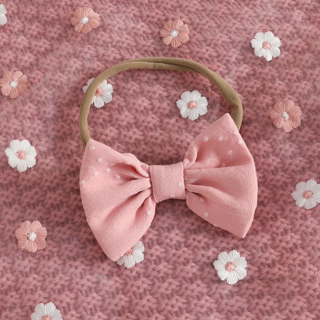 Summer Baby Girl Ribbed Bodysuit & Bow Knot Dress Set
