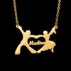 Atoztide Personalized Custom Rose Heart Name Necklaces for Women Stainless Steel Pendant Choker Link Chain Birthday Jewelry Gift
