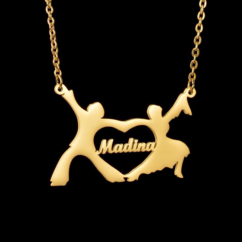 Atoztide Personalized Custom Rose Heart Name Necklaces for Women Stainless Steel Pendant Choker Link Chain Birthday Jewelry Gift