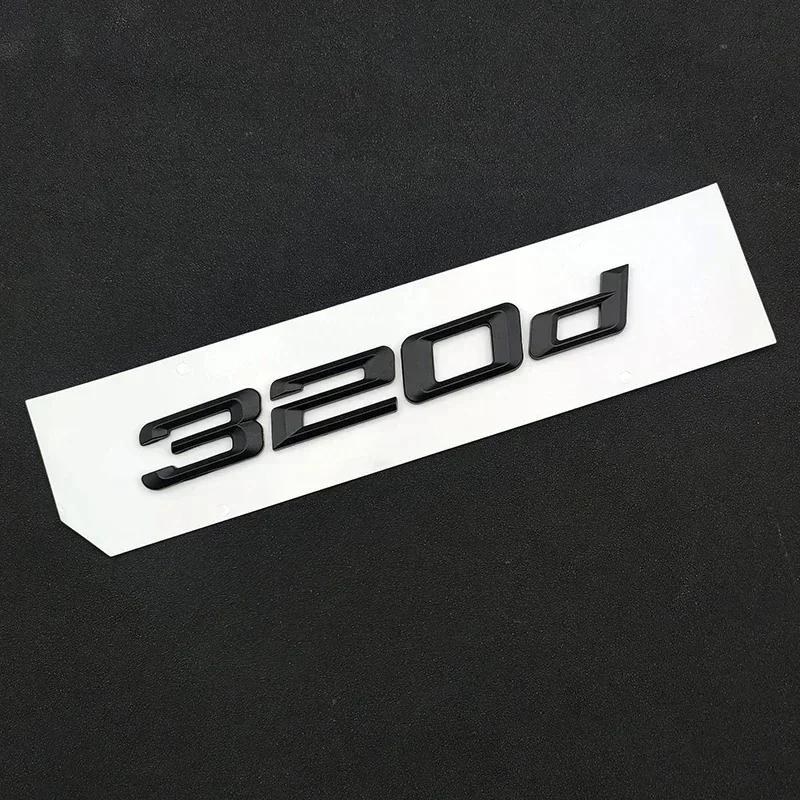 3D ABS Chrome Matt Black 320d Logo Emblem Car Rear Trunk Letters Sticker For BMW 320d E46 E90 E92 F30 F31 G20 Auto Accessories