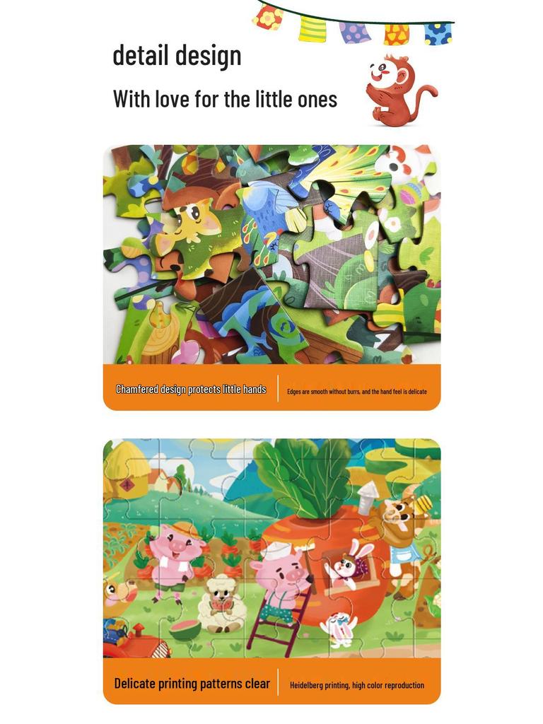 Educational Cartoon Jigsaw Puzzle for Kids Ages 3-6, Ideal Gift for Kindergarten Boys and Girls