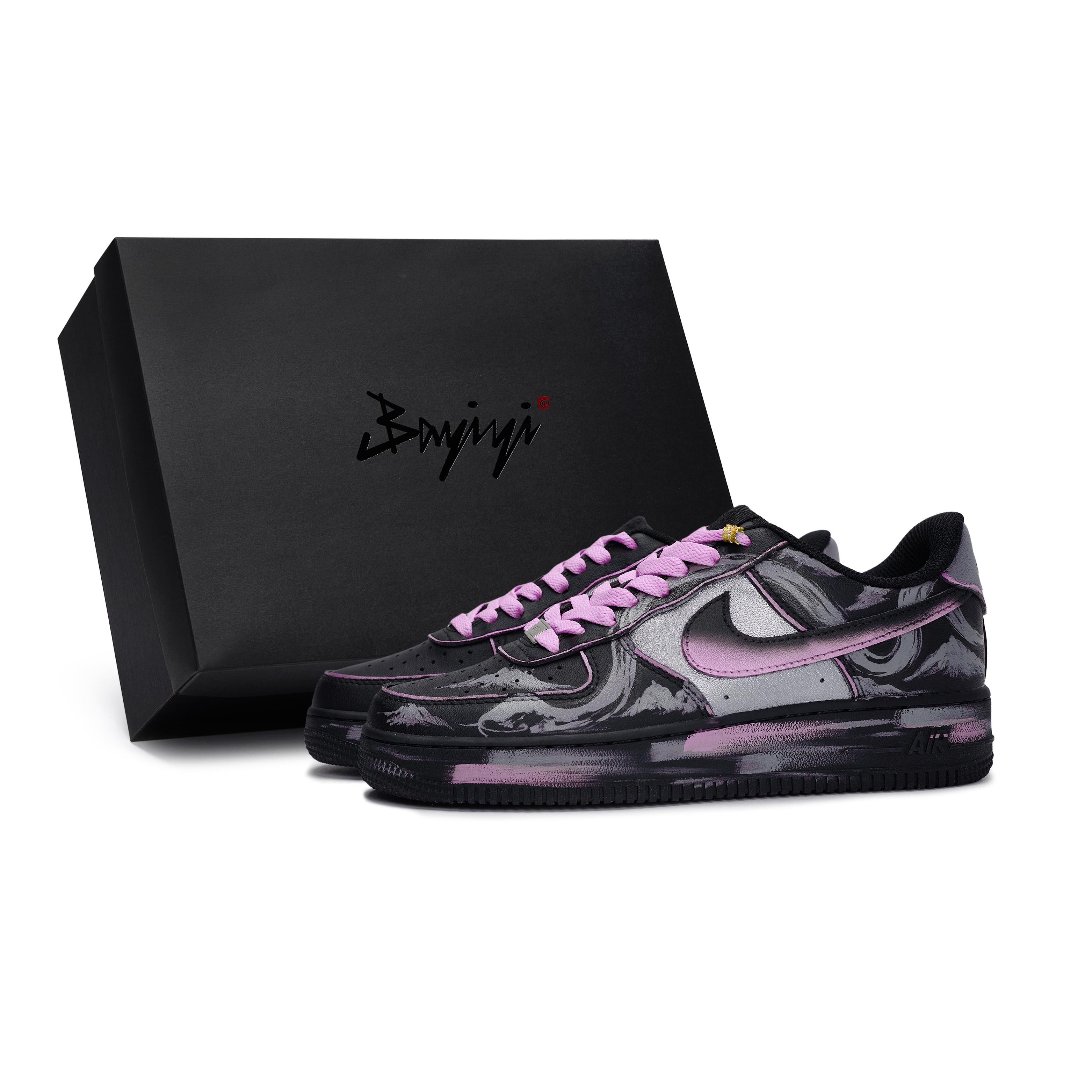 

Nike Air Force 1 Slip Resistant Low top Skateboard Shoes Unisex Black Silver Pink CW2288-001(Team80-S-BOX) 35.5