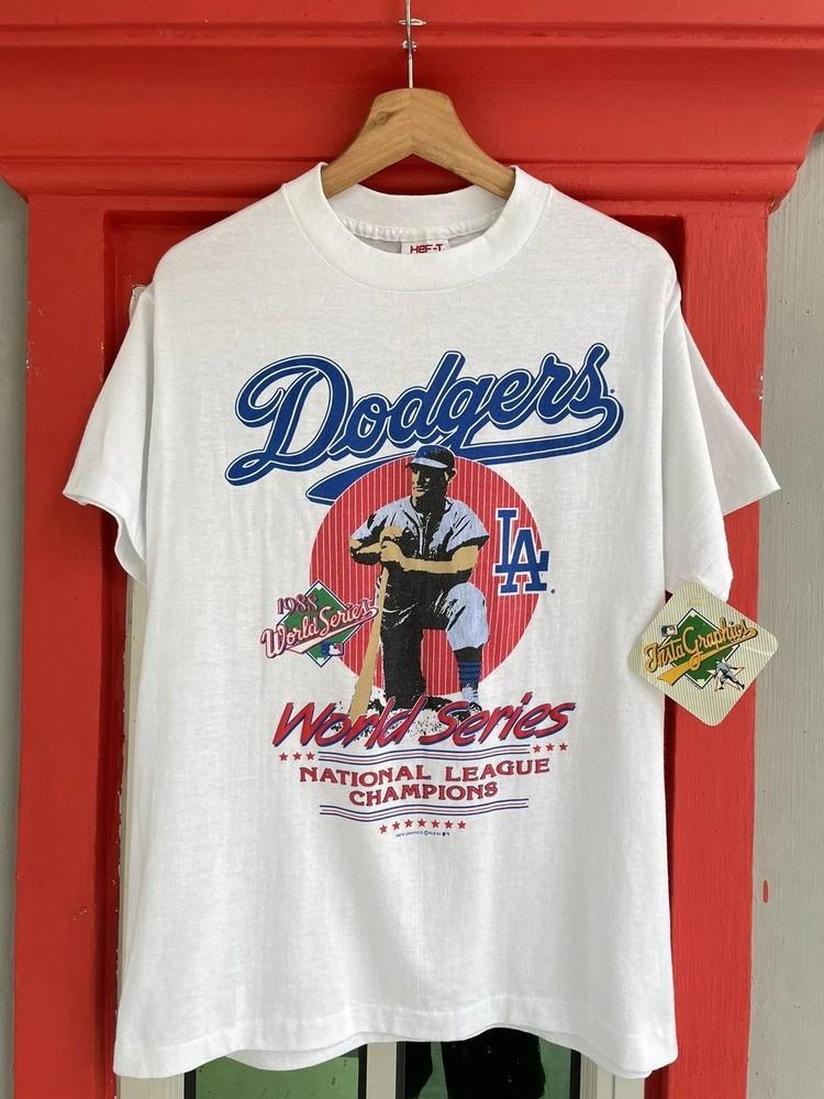 

Retro 80s Los Angeles D MLB T shirt white short sleeve Size S5XL Reprint Unisex T-Shirt M