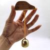 Natural Wooden Base Wooden Mount Copper Hanging Doorbell  Daily Fridge Embellishment