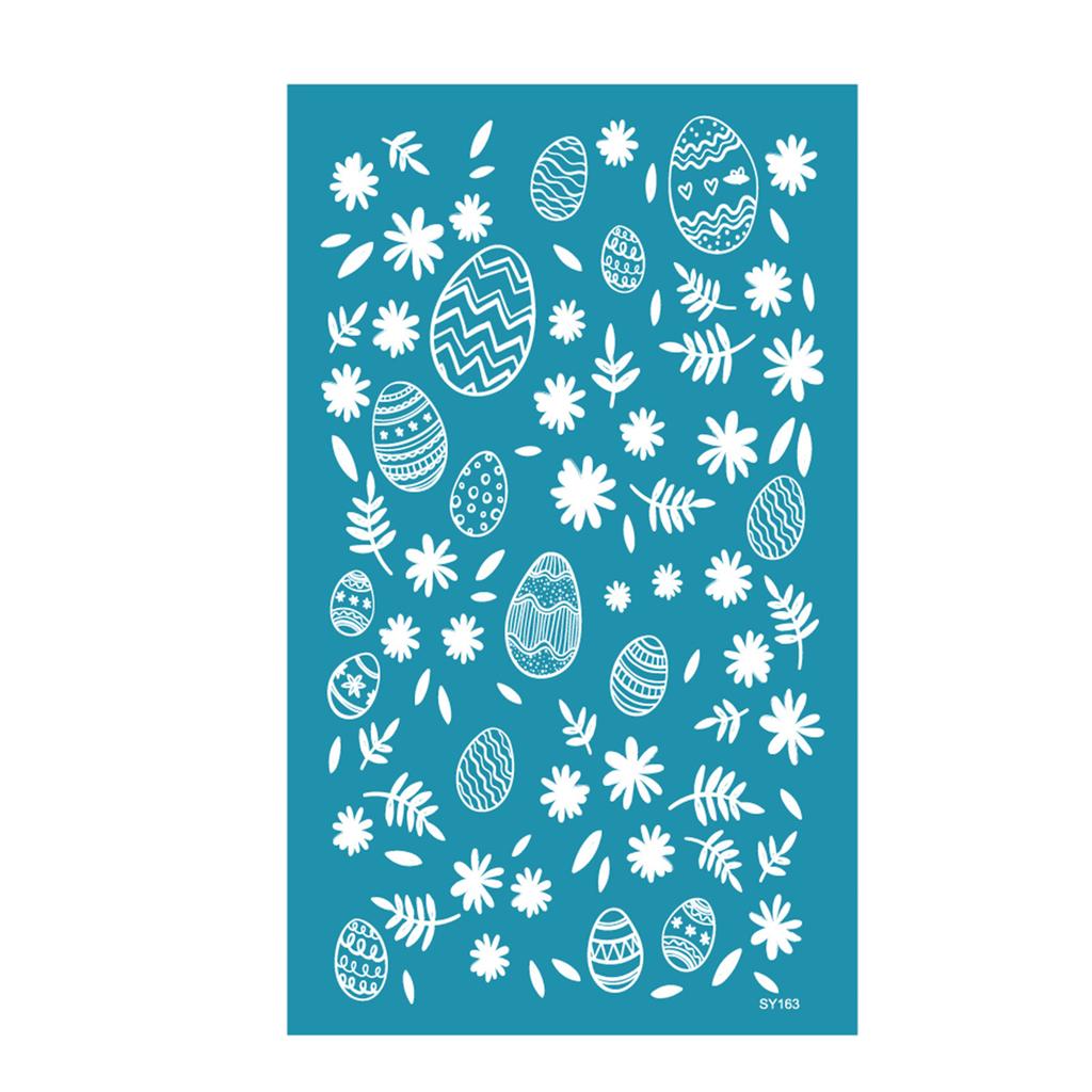Easter Rabbit Silk Screen Stencils for Clay Reusable Silkscreen Print for DIY Printing On Clay Jewelry Earrings Decor