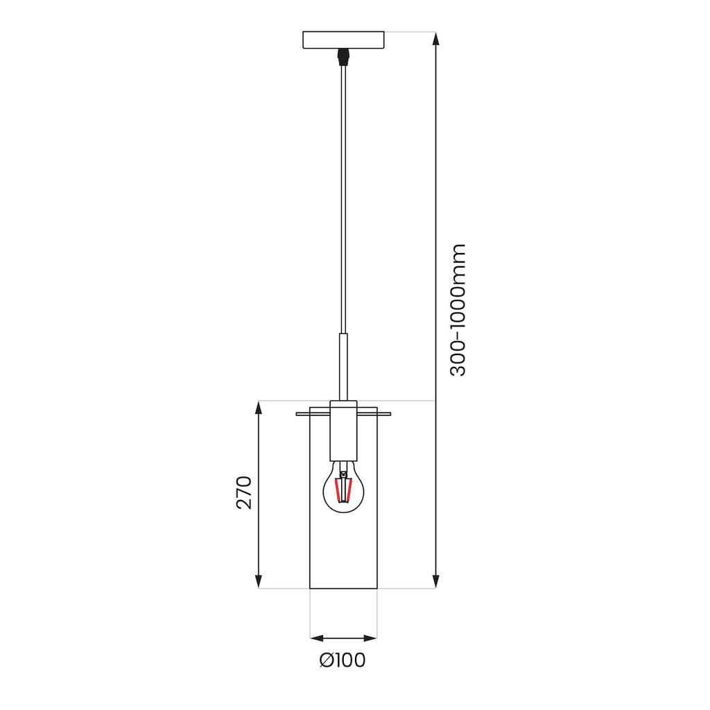 Lampa Wisząca Padova 1 E27 Czarny Milagro Ml1072