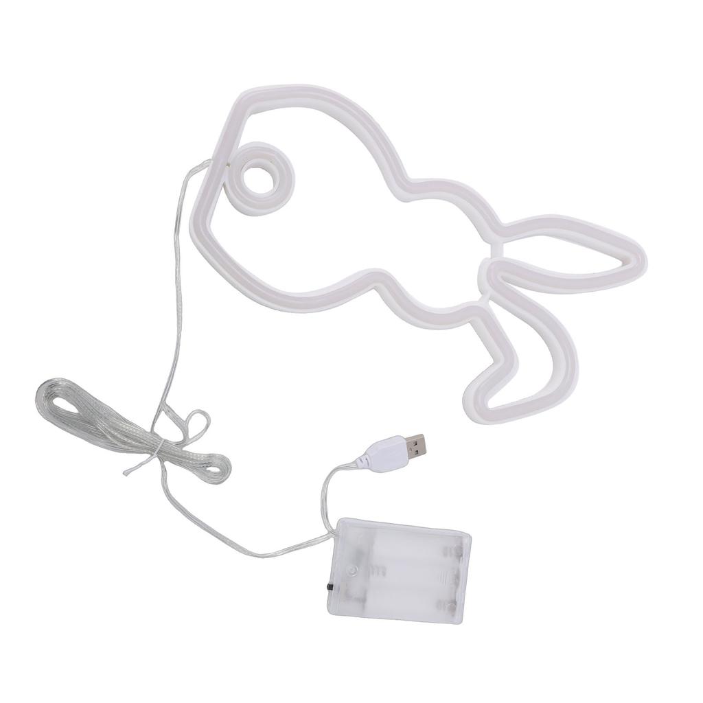   Neon Light Battery Operated Bunny LED Neon Sign Easter Decoration for Bedroom Dorm Easter Party Bar
