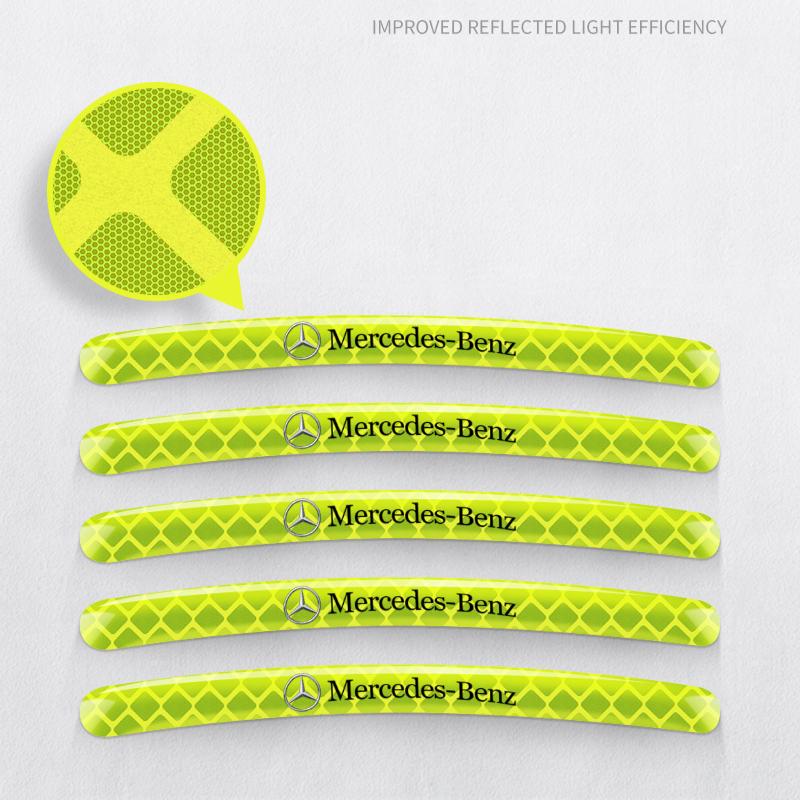 Car Wheel Hub Reflective Stickers Tire Rim Luminous Accessories for Mercedes Benz E C G M S A B Class AMG W176 W204 W212 GLC CLA W168 W202