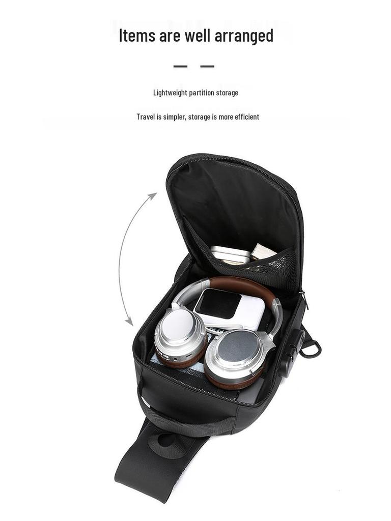 Men's Anti-theft Chest Bag with Buckle - Trendy Crossbody for Outdoor Sports & Cycling