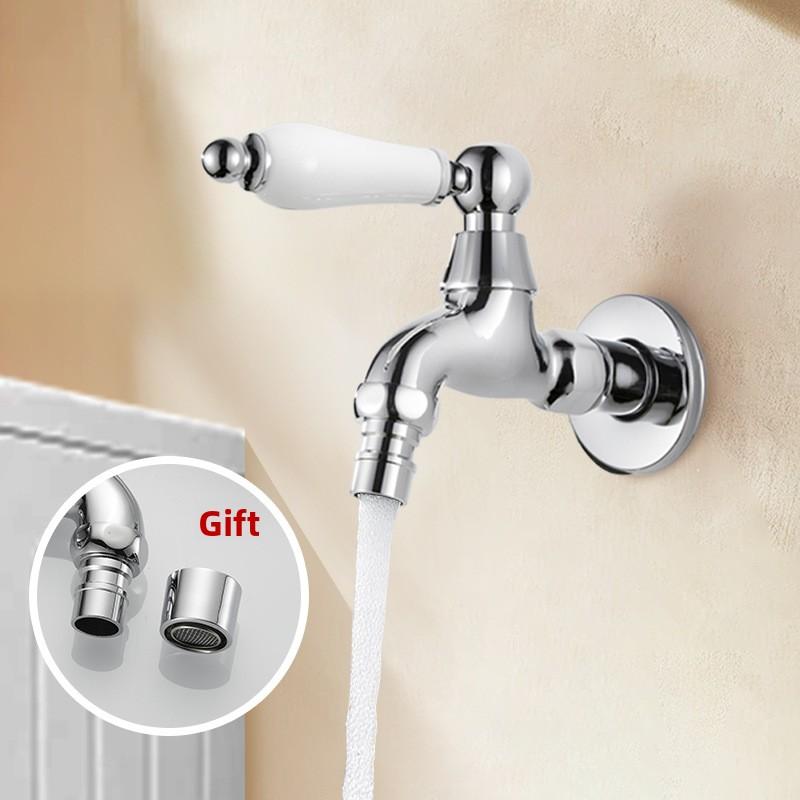 All-copper washing machine faucet, single-cooling 4-minute quick-opening mop sink faucet connector, household faucet