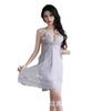 Sexy nightdress big butterfly neck suspender skirt mesh robe set women's pajamas Douyin popular home nightdress