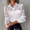 GMXIA Spring Summer Hollow V-neck Design for A Niche Chic Women's Shirt