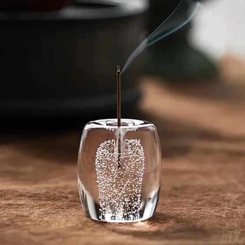 

Стеклянная крышка Подставка для крышки чайника Аксессуары для чайного набора Кунг-фу Украшение из хрустального стекла Японская дзен чайная церемония Ароматическая палочка