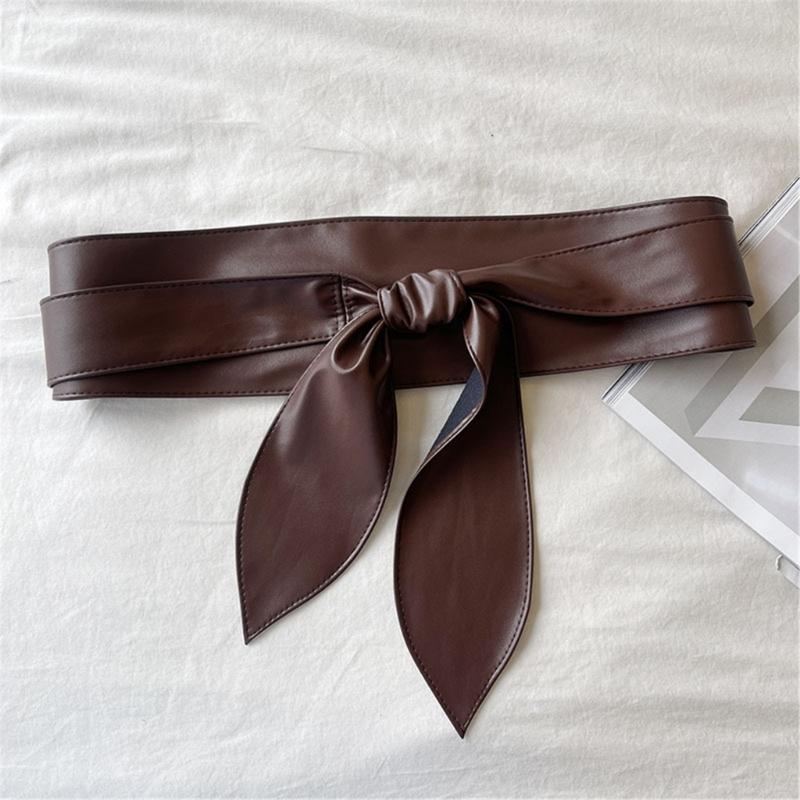 Self Tie Belt Elegant Knotted Wide Waist Belt for Jeans Dresse Club Bar Obi Belt