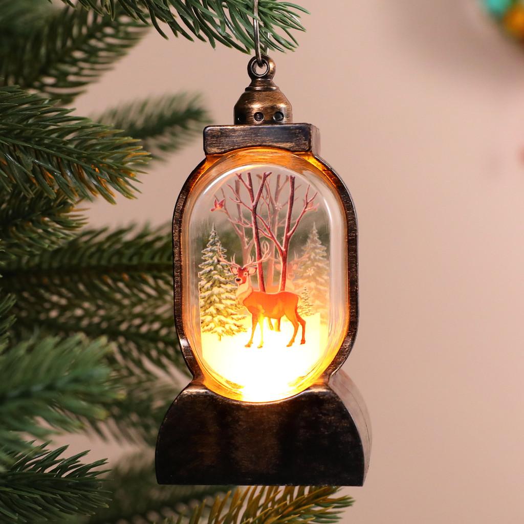 Vintage Christmas Night Light Decoration With Retro Gold Santa Figurine For Festive Home Decor