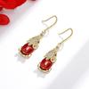 925 Sterling Silver Real Ruby Drop Earring Women 14k Gold Filled Aros Mujer Oreja Silver 925 Red Ruby Jewelry Earring Orecchini