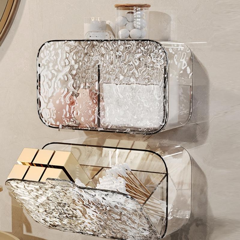 Wall Mounted Cotton Pad Storage Box Practical Hanging Cotton Pad Holder Storage Holder For Organized Living Spaces