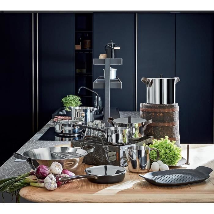 Poêle grill en fonte - ALESSI - PU304 (Edo) - Noir - Induction - Design Patricia Urquiola
