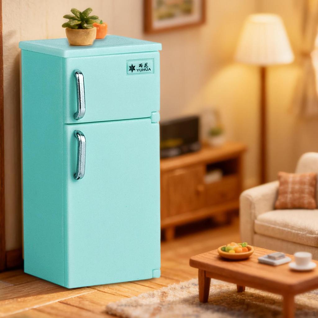 1:12 Dollhouse Furniture Fridge Doll House Accessories Life Scene DIY Pretend Play Toy for Kids 3+
