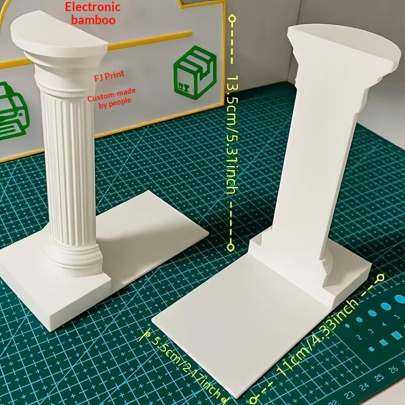 2pcs 3D Printed Column Book Stand Minimalist Decorative Bookends High Quality Desktop Holder for Book Collection Display