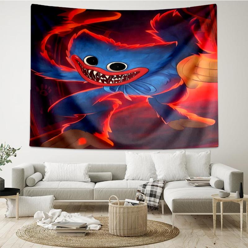 Poppy Playtime Print Tapestry, Backdrop, Easy Setup, Ideal for Bedroom, Office & Living Room, with Aesthetic Wall Hanging Decor.