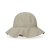 VARZAR VA Curved Logo Round Frill Bucket Hat Beige