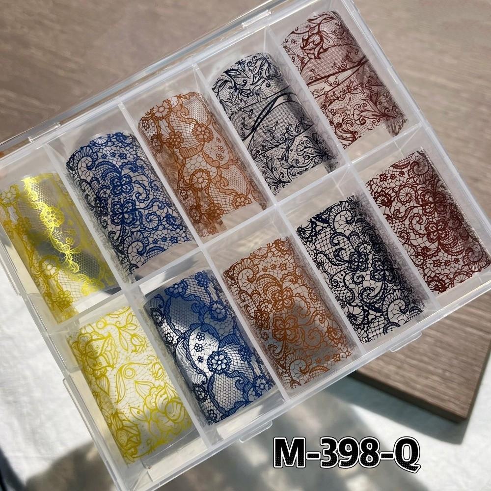 Lace Design Nail Foils Stripe Pattern Black White Nail Art Stickers Sequin Effect Leopard Print Nail Decals Nail Decoration