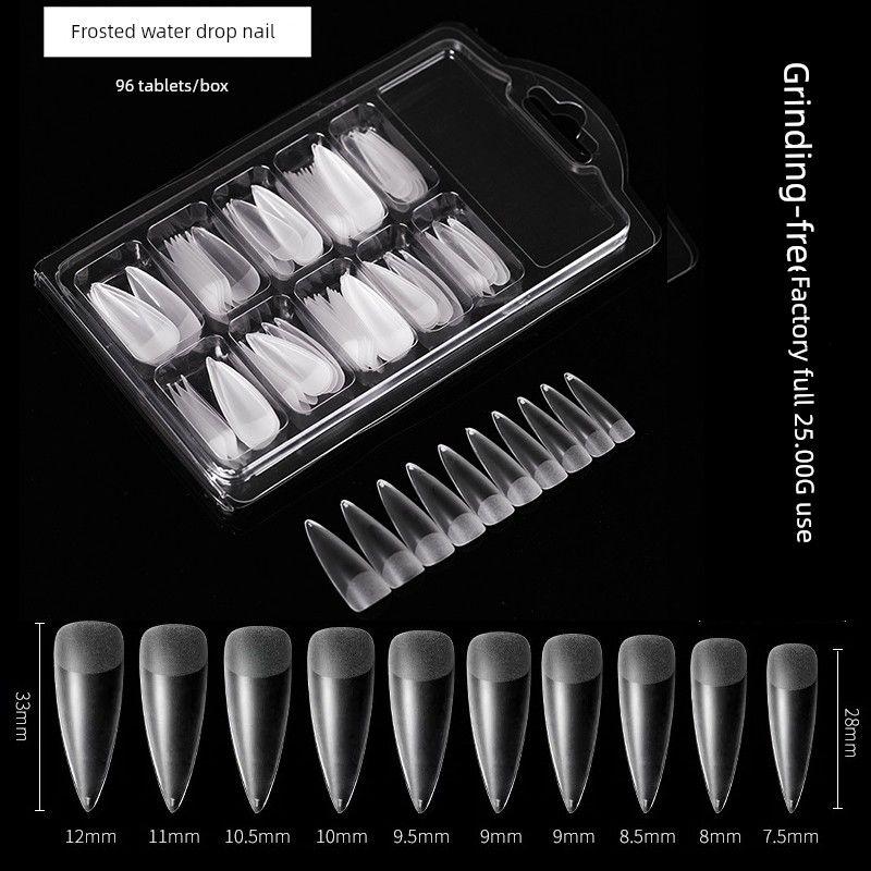 

Синьцзян Прозрачные типсы для наращивания ногтей Ультратонкие бесшовные держатели для ногтей Наклейки для ногтей для салона красоты Съемные 96 long frosted drops