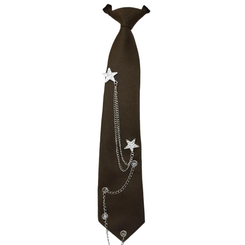 Uniform Ties For Janpanese JK Uniform Cosplay Accessory Neckwear Jk Seifuku Anime Necktie with Rhinestones Metal Chain