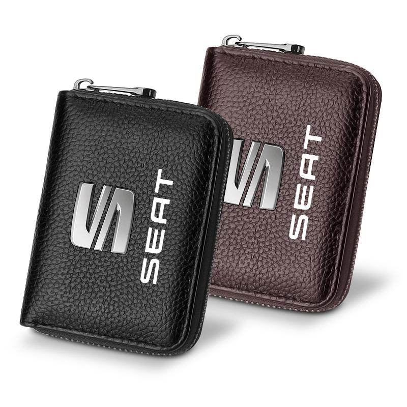 Car Driver's License ID Card Bank Card Wallet Car Styling For SEAT Leon 5F Ibiza 5 6 MII Altea Toledo 3 Cordoba Alhambra