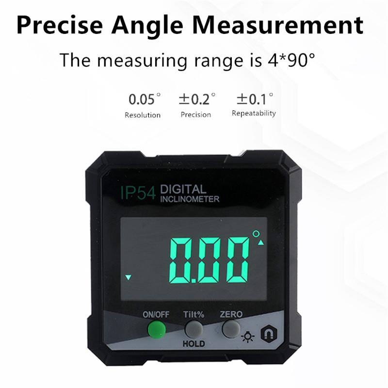 Professional Digital Display Angle Gauge Pocket Digital Level Protractor Inclinometer 360 Degree Magnetic Electronic Level Laser