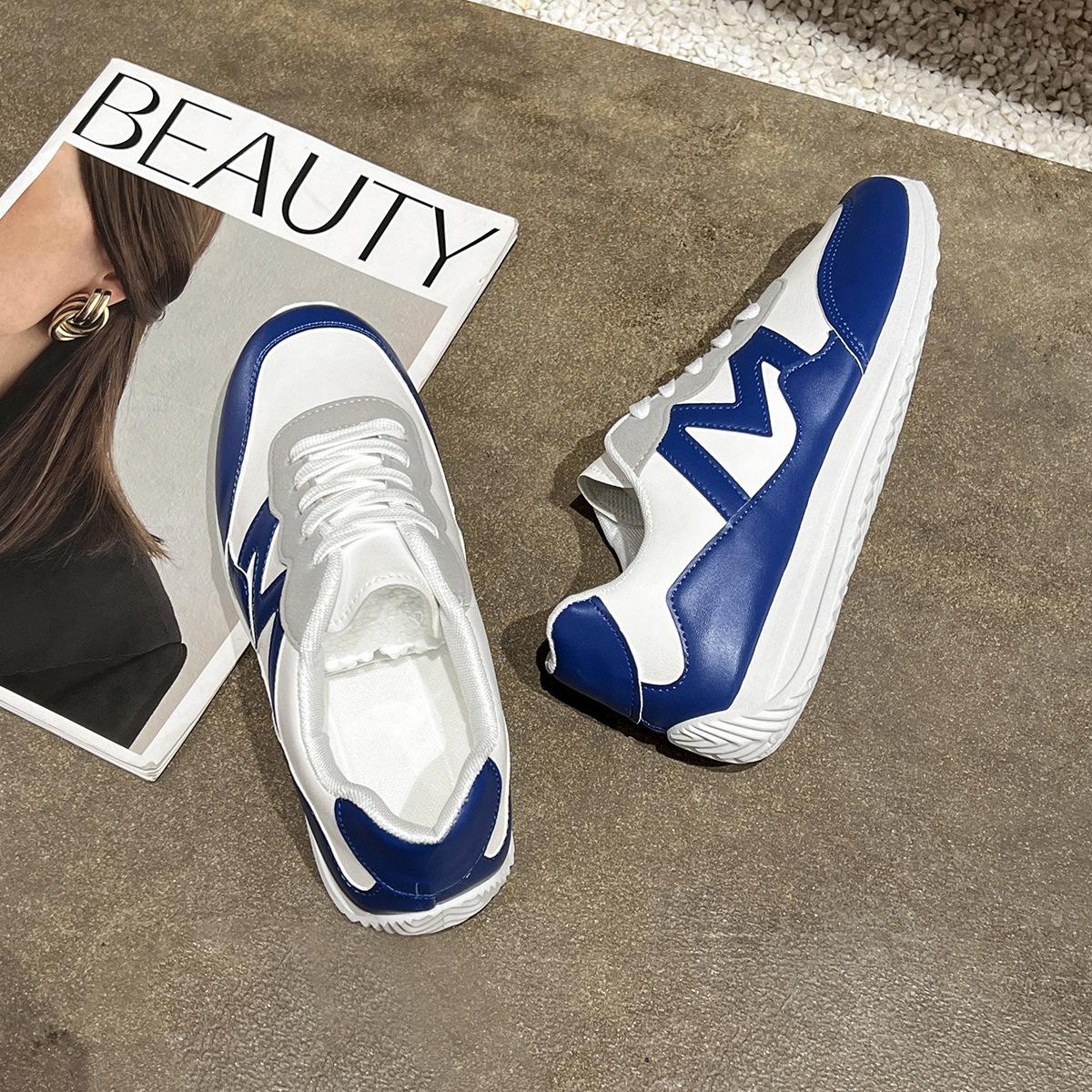 

Весна и Осень Новый Модный Тренд Универсальная Уличная Повседневная Обувь на Шнуровке Женская 43 синий