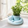 Anti-Yellowing Květináč 3D Tištěný Květináč na Sukulenty, Kreativní Mini Květina s Uměleckým Sochařským Designem, Držák Malá Stolní Dekorace pro Kancelář