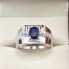Blue Sapphire Oval Cut Gemstone With 925 Sterling Silver Ring For Men's #B607 JL375686497695