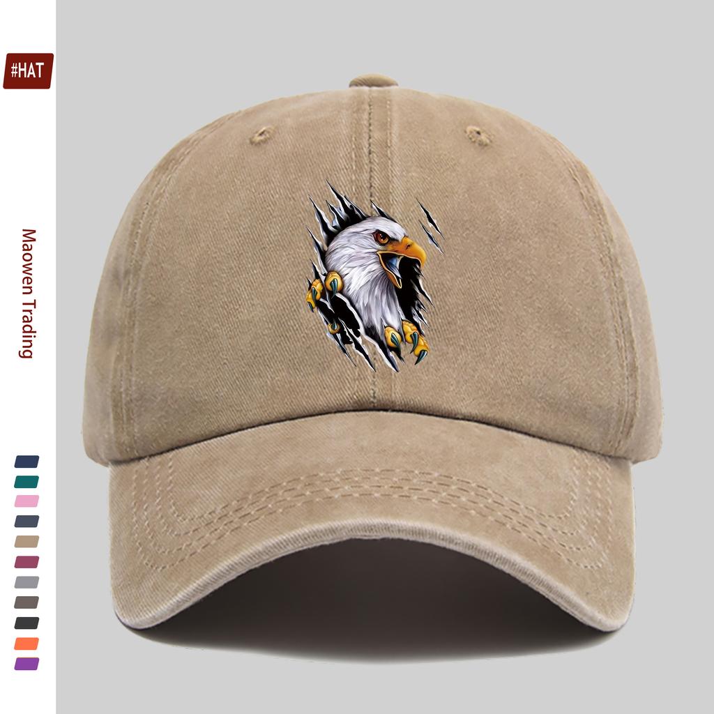 Pc Ripped Eagle D Pattern Print Baseball Cap Sun Hat with Eagle Print Design Comfortable Lightweight Trucker Decorative Hat Bu