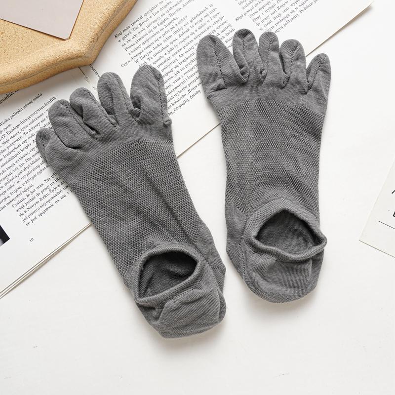 Men's Five-finger Socks Summer Thin Breathable Split Toe Socks Invisible Mesh Boat Socks Solid Color Cotton Socks Deodorant Sweat-absorbent Socks