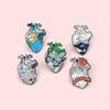 Brooch Chic Heart With Colorful Van Gogh Butterfly Design Durable Alloy Pin For Fashion Unisex