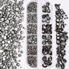 12 Grids 3D Nail Art Rhinestones Mixed Shapes Clear Glass Nail Art Charms Colorful Flatback Nail Art Decoration