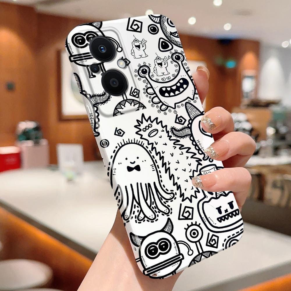 All-inclusive-Film-Telefonhülle, Cartoon-Modedesign, Hartschale, vollständige Abdeckung, stoßfeste Kamera-Schutzhülle für OPPO Realme OnePlus Infinix Tecno