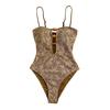 Women Monokini Sexy Tight Fit Sling Backless Design Summer Bohemian Beachwear Lace Design One-Piece Swimsuit
