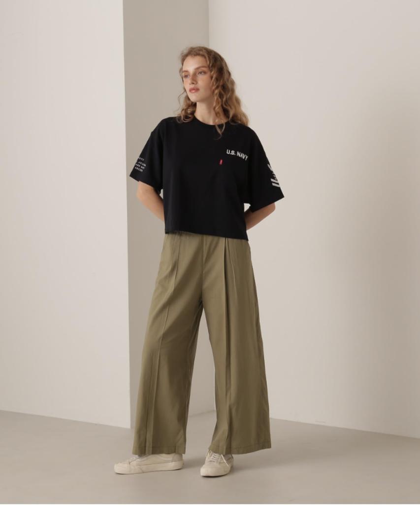 Avirex NAVAL POCKET SHORT T-SHIRT, Women's, Size F 120, Navy, 783-5935601