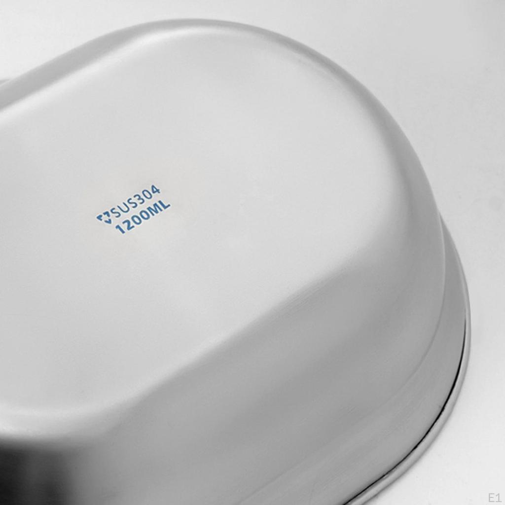 Stainless Steel Mixing Bowl Camp Portable Camping Utensils Cookware Soup for Backpacking