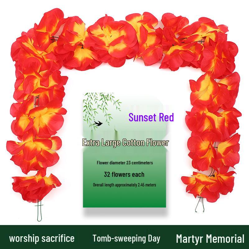 Artificial Chrysanthemum Vines for Cemetery and Memorial Decor - Silk and Plastic Hanging Floral Decoration