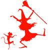 Dance Witch Cat Funny Car-Styling Vehicle Reflective Decals Sticker Decoration