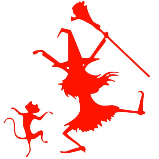 Dance Witch Cat Funny Car-Styling Vehicle Reflective Decals Sticker Decoration
