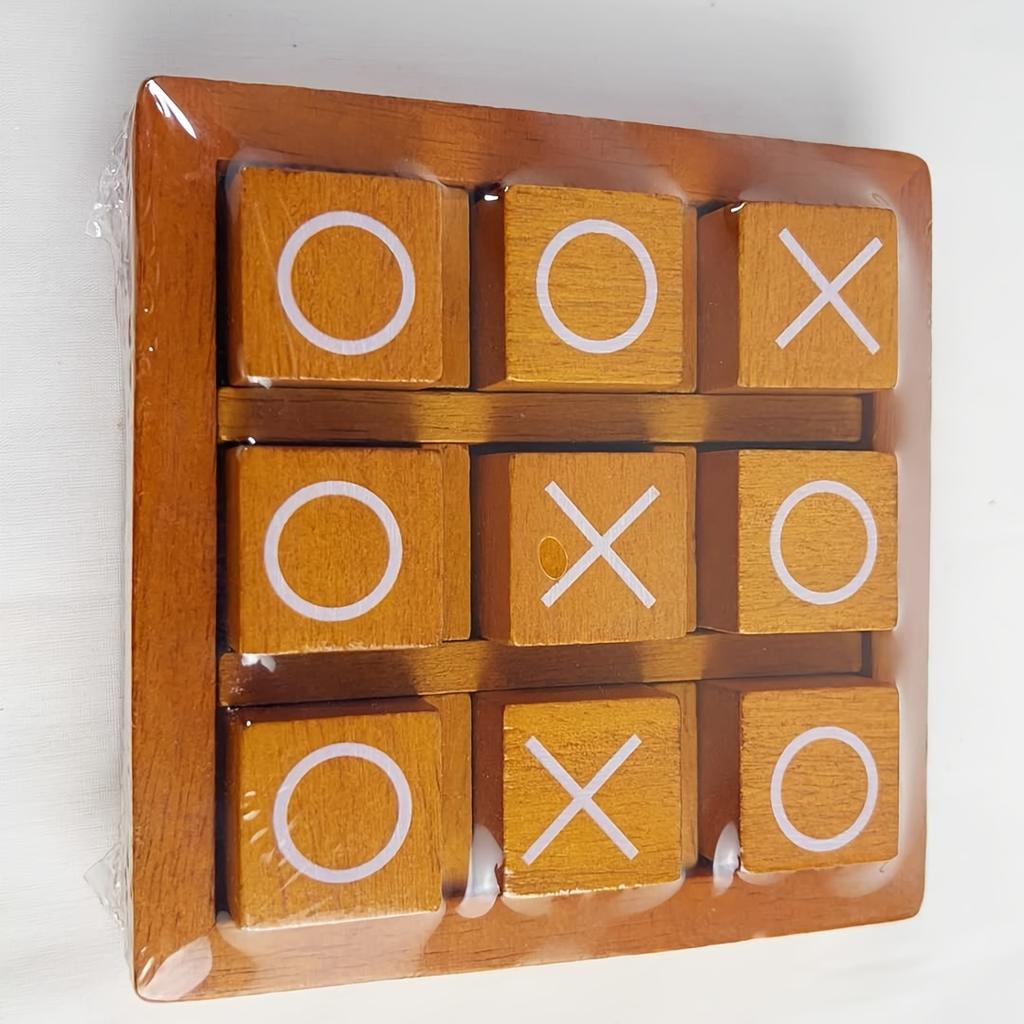 Wooden Tic-Tac-Toe XO Game, Children's Educational Two-Player Board Game for Focus and Logical Thinking Training, Parent-Child Interactive Toy